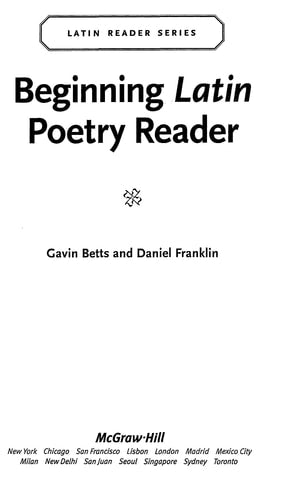 Beginning Latin Poetry Reader
