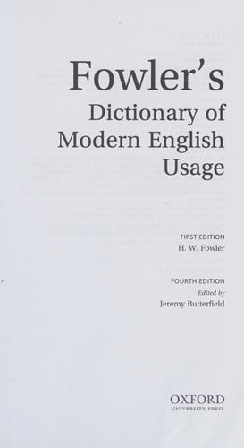 Fowler's Dictionary of Modern English...