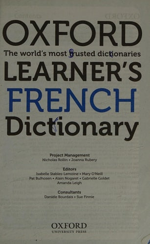 Oxford Learners French Dictionary...