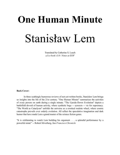 One Human Minute