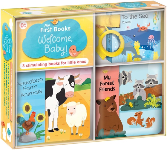 My First Books: Welcome, Baby! Three Stimulating Books in One Box: Bath Book, Cloth Book, Stroller Book