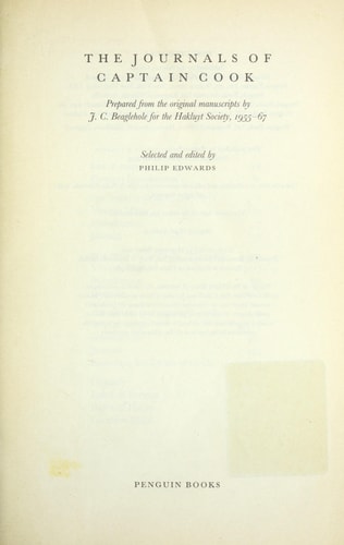 The Journals of Captain Cook