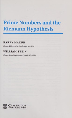 Prime Numbers and the Riemann Hypothesis...