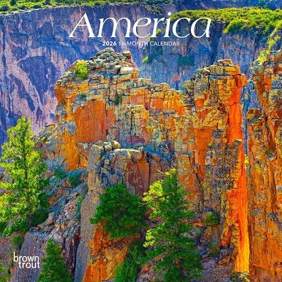 America 2026 7 X 14 Inch (Hanging) Monthly Mini Wall Calendar
